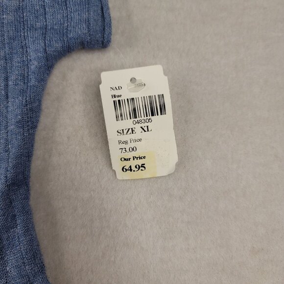 Sleeveless Pleated Swing Cardigan Ribbed Knit Style Blue XL New Babydoll - Picture 7 of 10